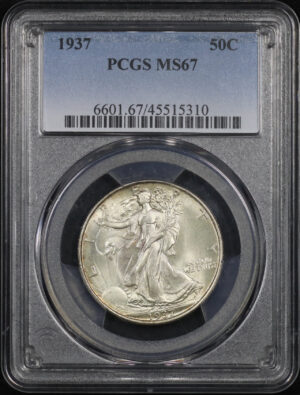 Obverse of this 1937 Walking Liberty Half Dollar PCGS MS-67