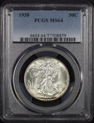 Obverse of this 1938 Walking Liberty Half Dollar PCGS MS-64