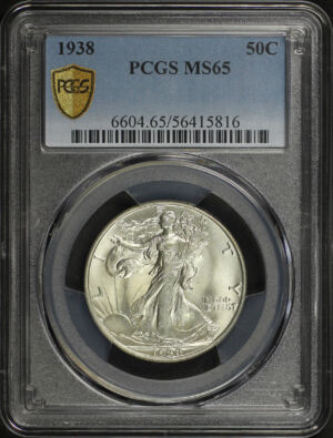 Obverse of this 1938 Walking Liberty Half Dollar PCGS MS-65