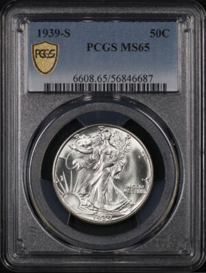 Obverse of this 1939-S Walking Liberty Half Dollar PCGS MS-65