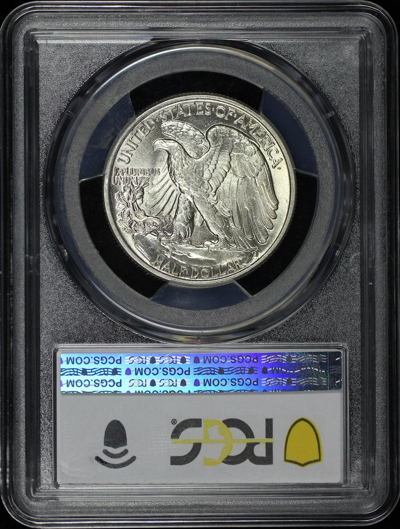 Reverse of this 1942 Walking Liberty Half Dollar PCGS AU-58