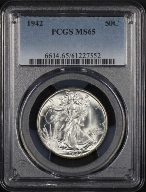 Obverse of this 1942 Walking Liberty Half Dollar PCGS MS-65