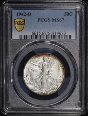 Obverse of this 1942-D Walking Liberty Half Dollar PCGS MS-67