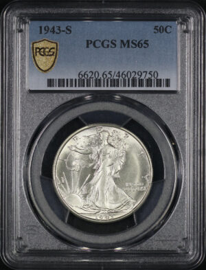 Obverse of this 1943-S Walking Liberty Half Dollar PCGS MS-65