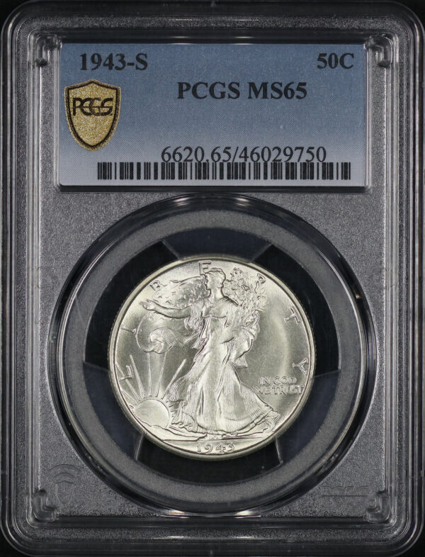 Obverse of this 1943-S Walking Liberty Half Dollar PCGS MS-65