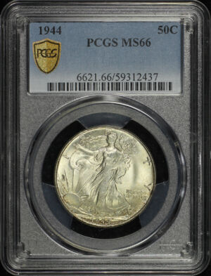 Obverse of this 1944 Walking Liberty Half Dollar PCGS MS-66