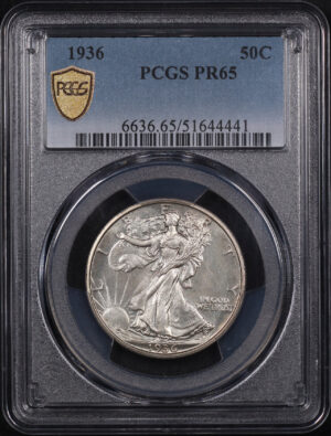 Obverse of this 1936 Walking Liberty Half Dollar PCGS PR-65