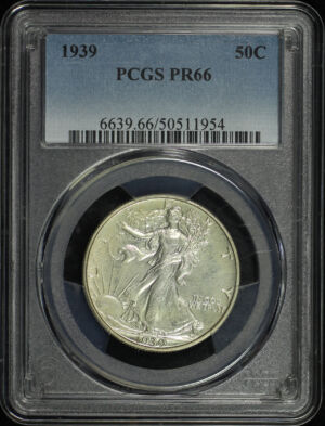 Obverse of this 1939 Walking Liberty Half Dollar PCGS PR-66