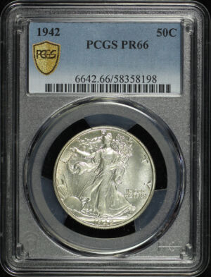 Obverse of this 1942 Walking Liberty Half Dollar PCGS PR-66