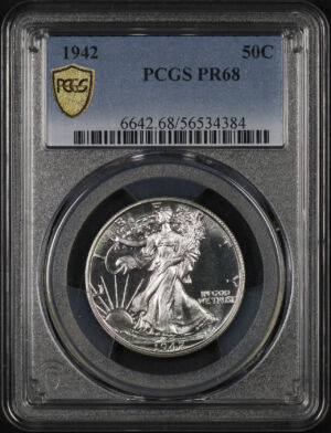 Obverse of this 1942 Walking Liberty Half Dollar PCGS PR-68
