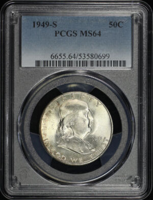 Obverse of this 1949-S Franklin Half Dollar PCGS MS-64