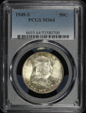 Obverse of this 1949-S Franklin Half Dollar PCGS MS-64