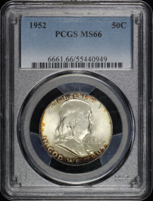 Obverse of this 1952 Franklin Half Dollar PCGS MS-66