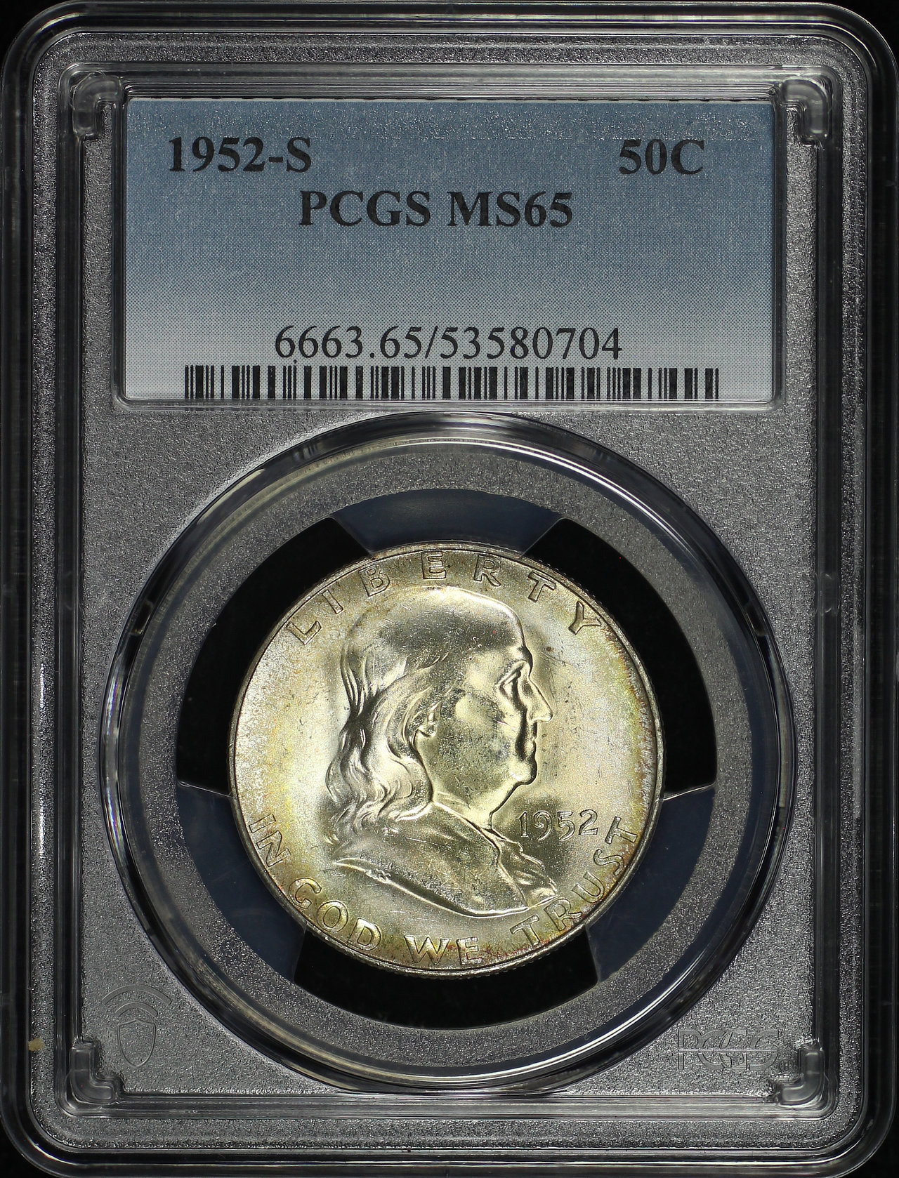 1952-S Franklin Half Dollar PCGS MS-65