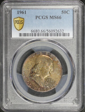 Obverse of this 1961 Franklin Half Dollar PCGS MS-66