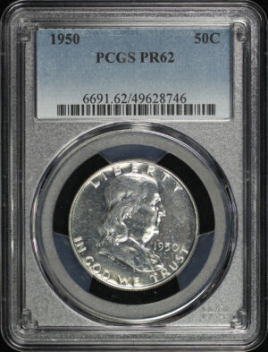 Obverse of this 1950 Franklin Half Dollar PCGS PR-62