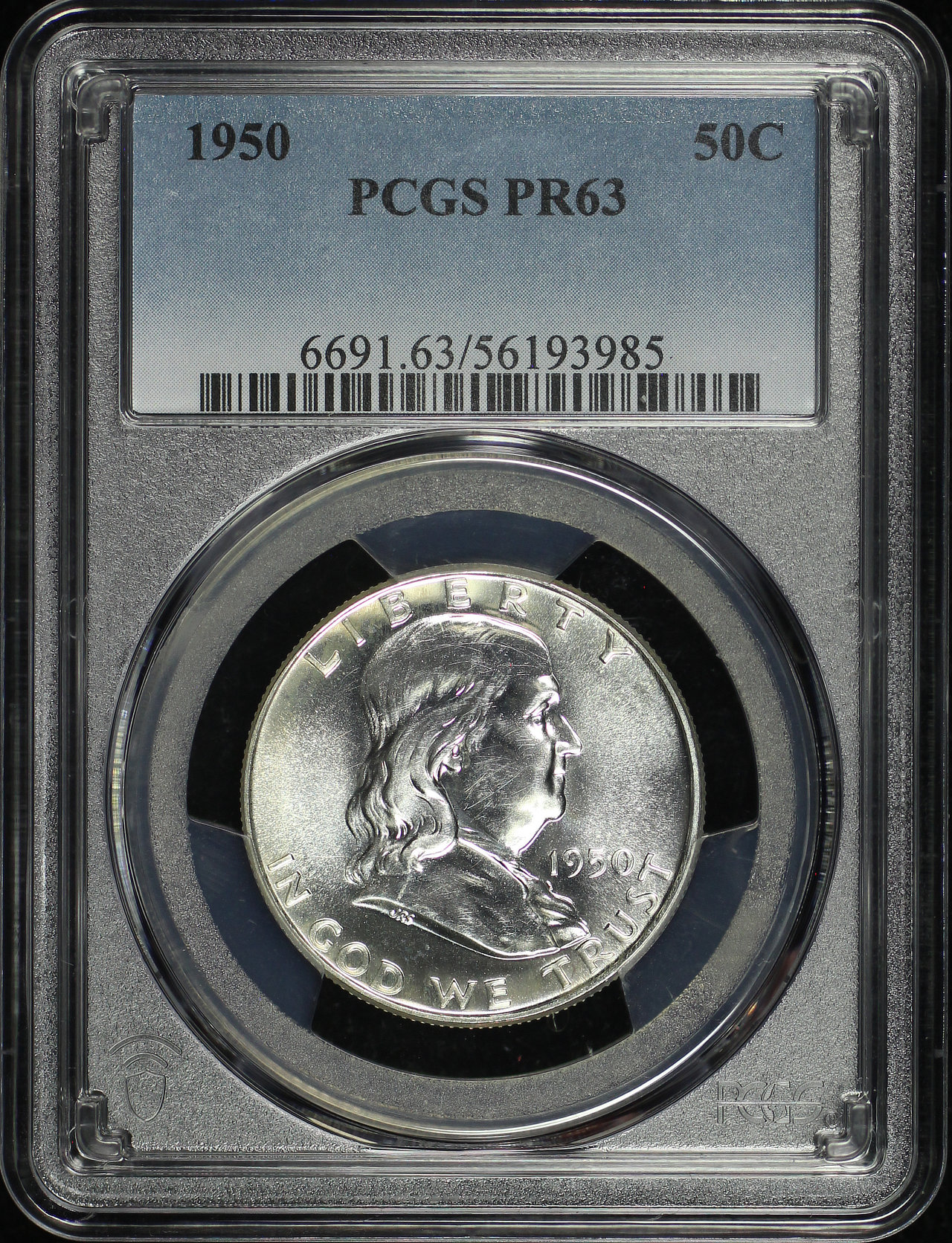 Obverse of this 1950 Franklin Half Dollar PCGS PR-63