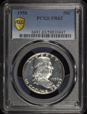 Obverse of this 1950 Franklin Half Dollar PCGS PR-63