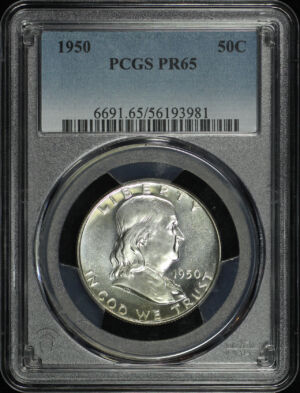 Obverse of this 1950 Franklin Half Dollar PCGS PR-65