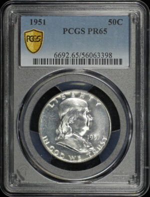 Obverse of this 1951 Franklin Half Dollar PCGS PR-65