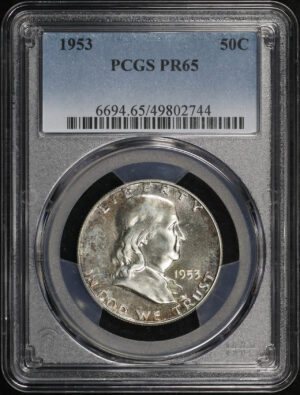 Obverse of this 1953 Franklin Half Dollar PCGS PR-65