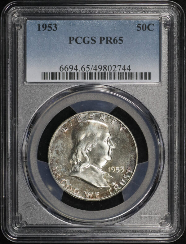 Obverse of this 1953 Franklin Half Dollar PCGS PR-65