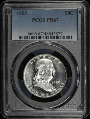 Obverse of this 1955 Franklin Half Dollar PCGS PR-67
