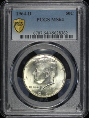 Obverse of this 1964-D Kennedy Half Dollar PCGS MS-64