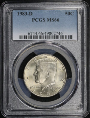 Obverse of this 1983-D Kennedy Half Dollar PCGS MS-66