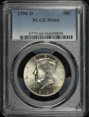 Obverse of this 1996-D Kennedy Half Dollar PCGS MS-66