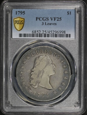 Obverse of this 1795 Flowing Hair Dollar Flowing Hair, 3 Leaves PCGS VF-25