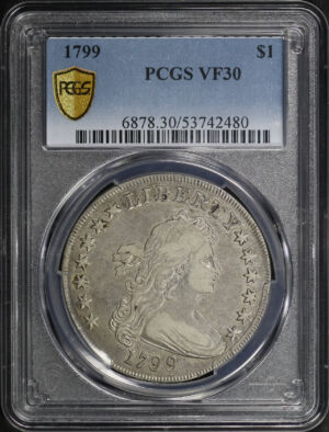 Obverse of this 1799 Draped Bust Dollar PCGS VF-30