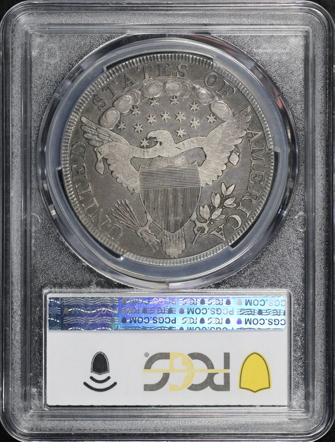 Reverse of this 1800 Dotted Date Draped Bust Dollar PCGS F-12