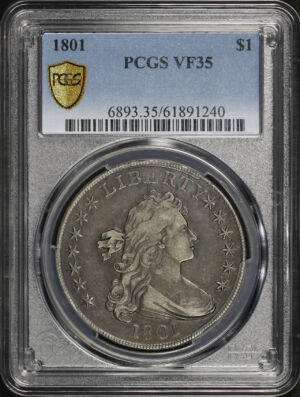 Obverse of this 1801 Draped Bust Dollar PCGS VF-35