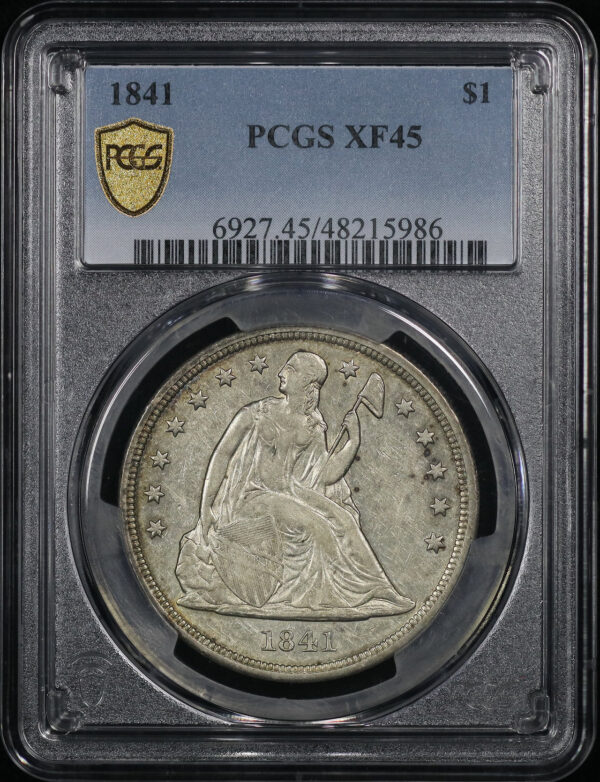 Obverse of this 1841 Liberty Seated Dollar PCGS XF-45