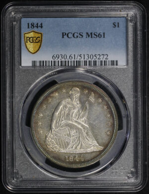 Obverse of this 1844 Liberty Seated Dollar PCGS MS-61