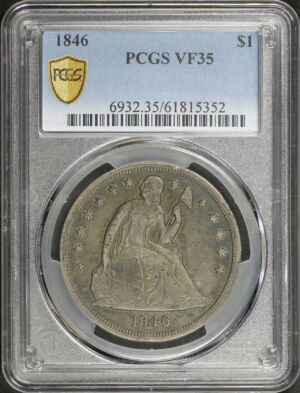 Obverse of this 1846 Liberty Seated Dollar PCGS VF-35