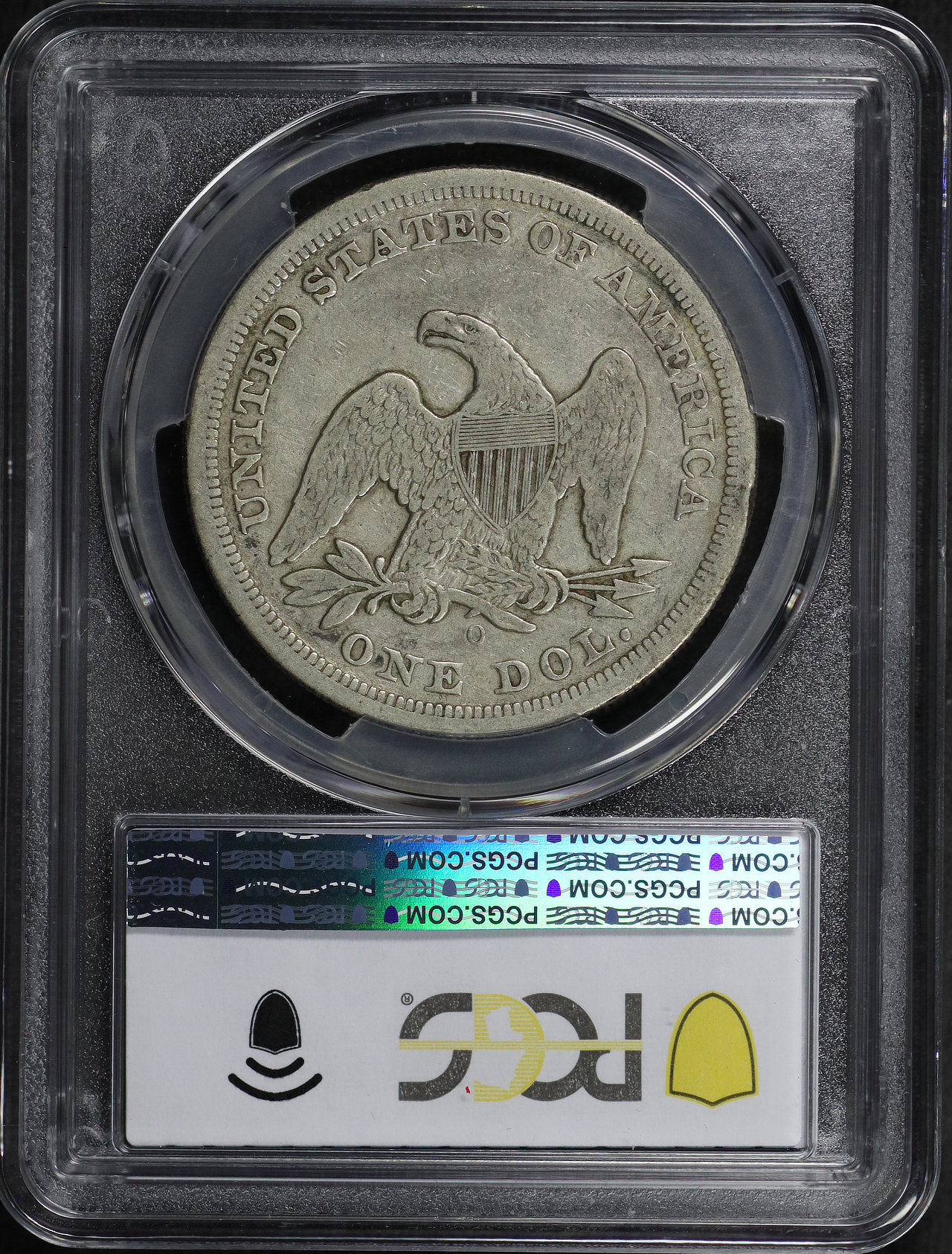 Reverse of this 1846-O Liberty Seated Dollar PCGS F-12