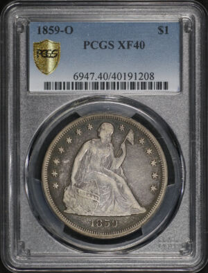 Obverse of this 1859-O Liberty Seated Dollar PCGS XF-40