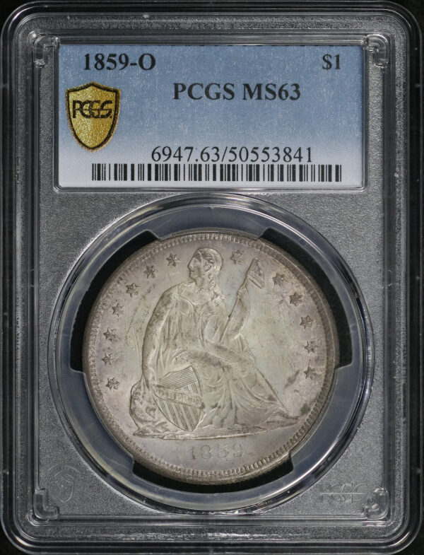 Obverse of this 1859-O Liberty Seated Dollar PCGS MS-63