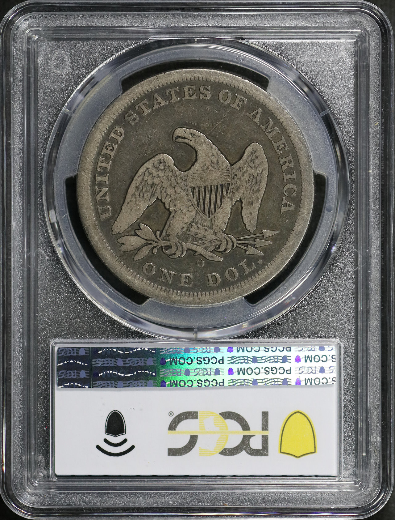 Reverse of this 1860-O Liberty Seated Dollar PCGS VG-08