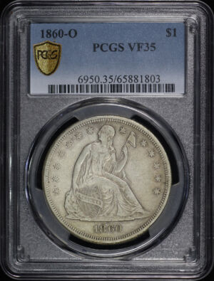 Obverse of this 1860-O Liberty Seated Dollar PCGS VF-35