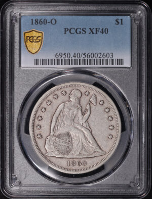 Obverse of this 1860-O Liberty Seated Dollar PCGS XF-40