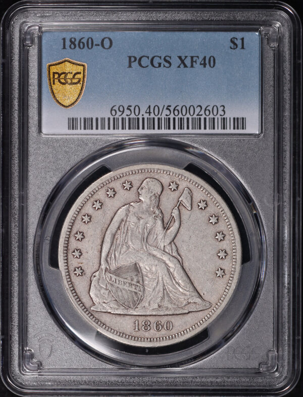 Obverse of this 1860-O Liberty Seated Dollar PCGS XF-40