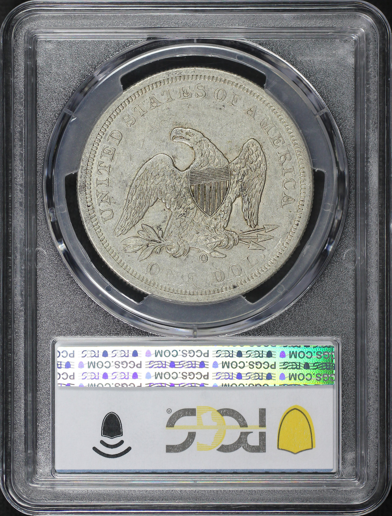 Reverse of this 1860-O Liberty Seated Dollar PCGS XF-45