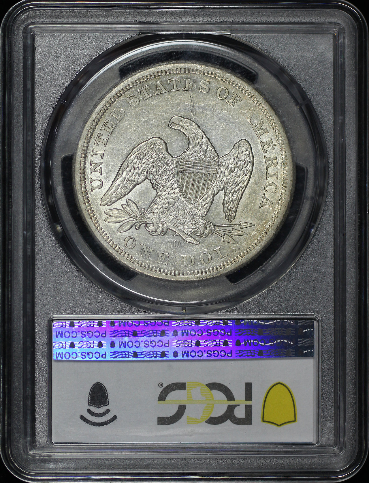 Reverse of this 1860-O Liberty Seated Dollar PCGS AU-50