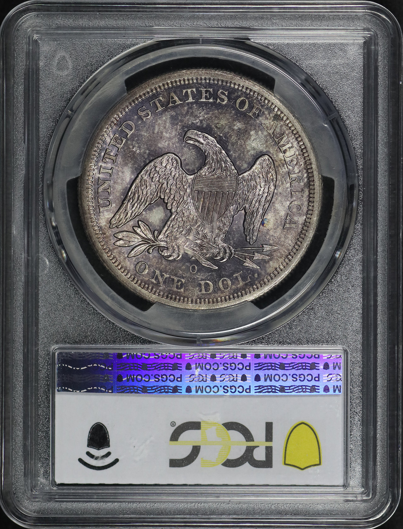 Reverse of this 1860-O Liberty Seated Dollar PCGS MS-62