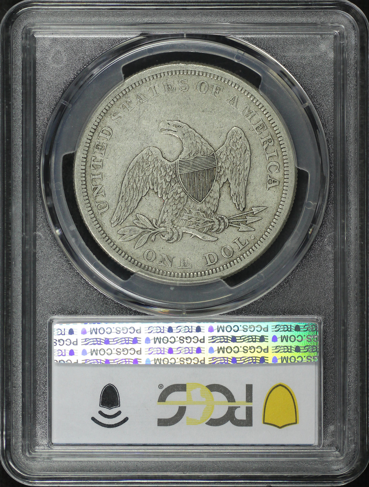 Reverse of this 1865 Liberty Seated Dollar PCGS VF-30