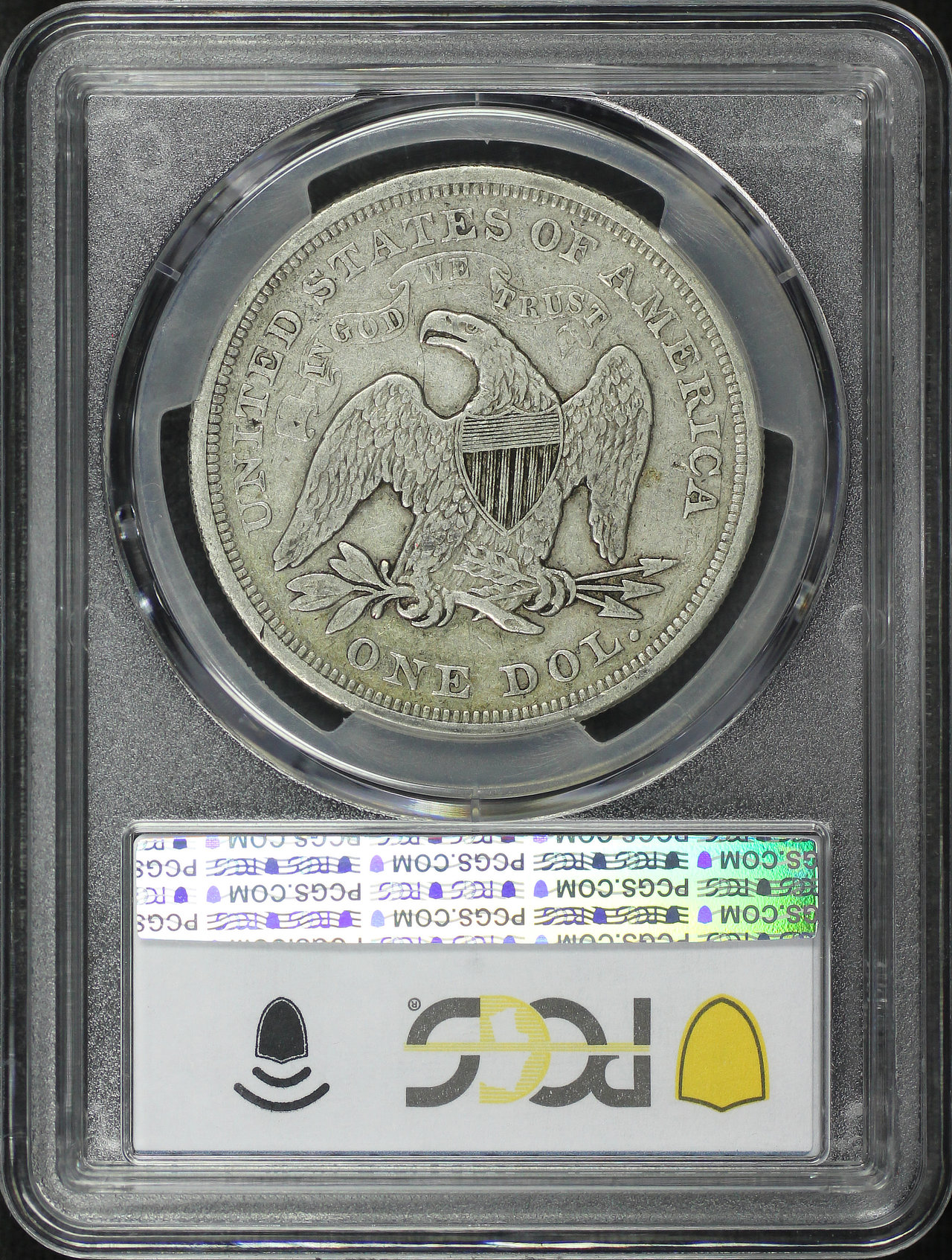 Reverse of this 1867 Liberty Seated Dollar PCGS VF-25