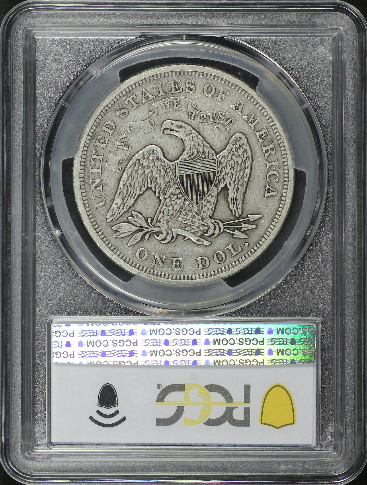 Reverse of this 1870 Liberty Seated Dollar PCGS VF-35